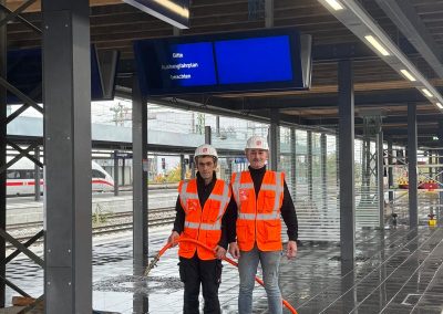 Spezielle Reinigung von Gleissteigen nach Neusanierung