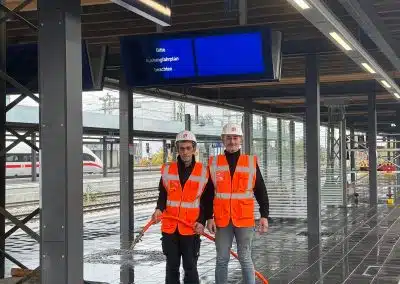 Spezielle Reinigung von Gleissteigen nach Neusanierung